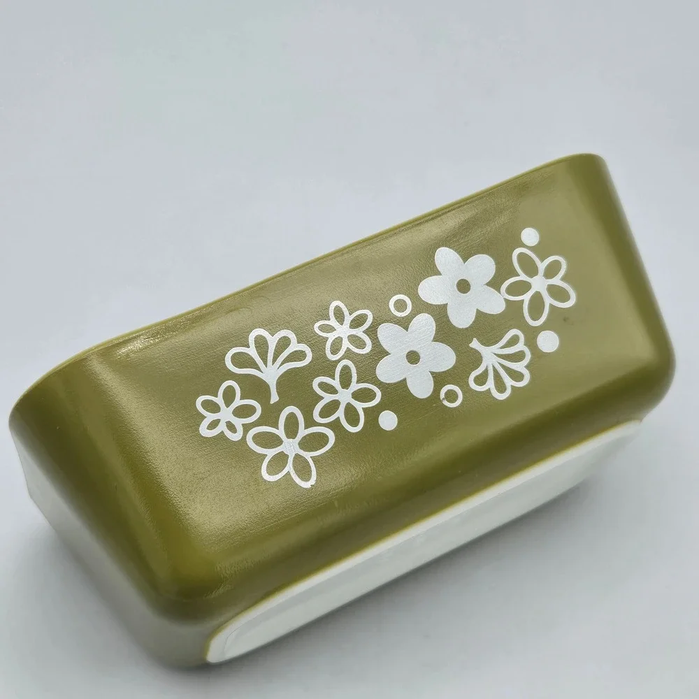 Vintage Pyrex Spring Blossom Refrigerator Dish 502 Crazy Daisy 1.5 Pt No Lid